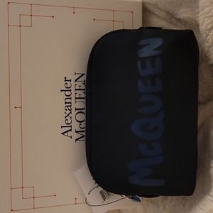 NWT Alexander McQueen Nylon Logo Toiletry Bag  Dark blue